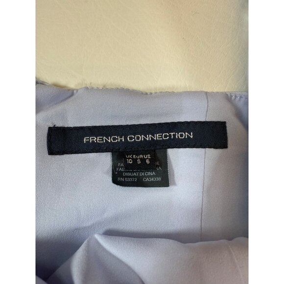 French Connection Blue Fit Flare Short Dress S Knot Sleeves Classic (bin ii97) - Picture 4 of 7